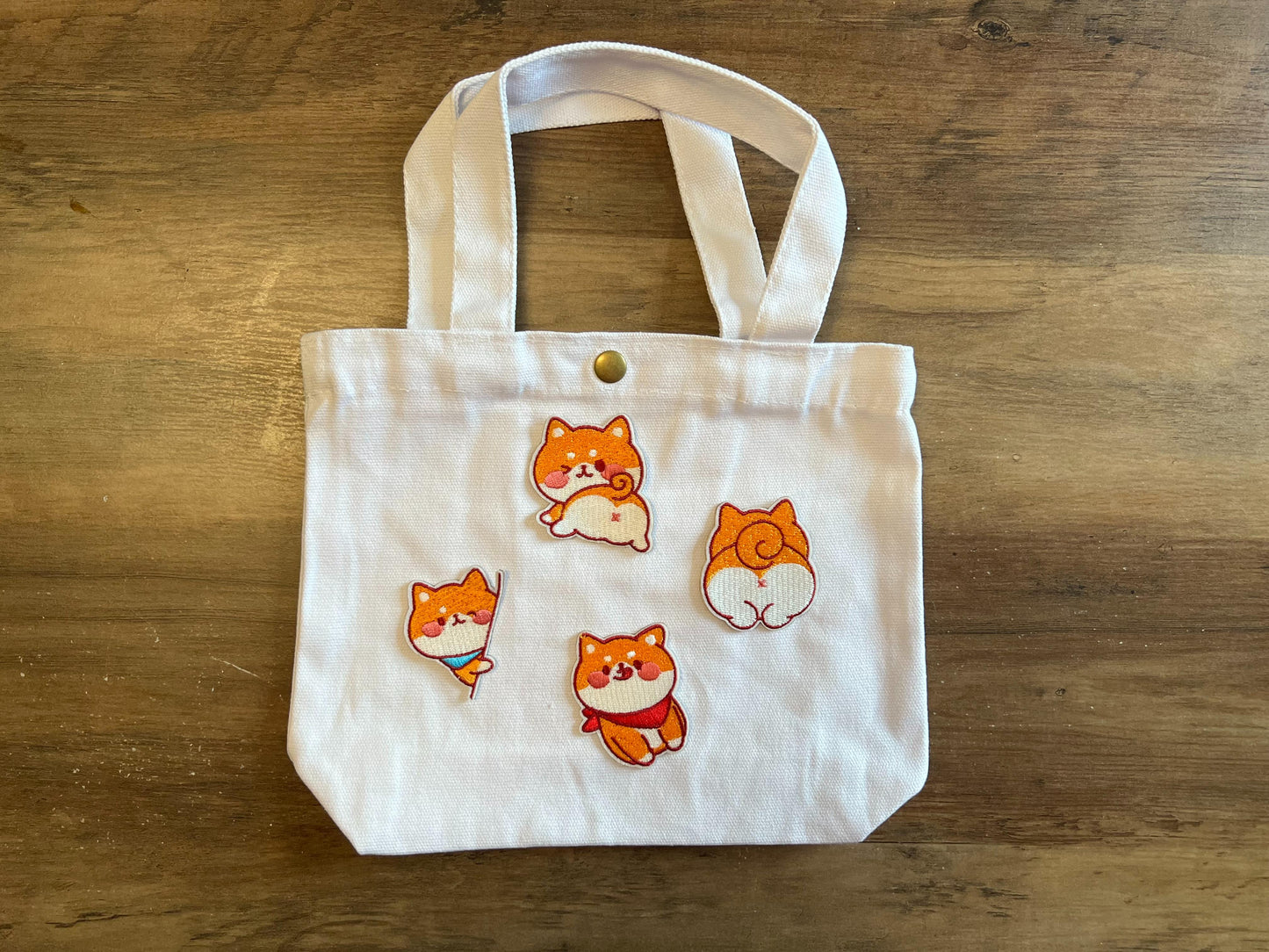 Small DIY Blank White Cotton Canvas Tote Bag