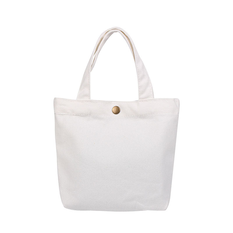 Small DIY Blank White Cotton Canvas Tote Bag