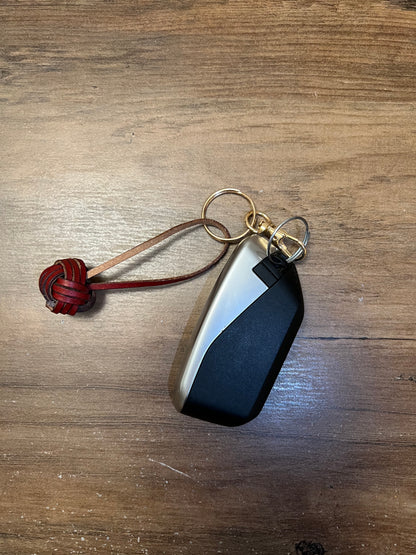 Handmade Leather Monkey's Fist Ball Keychain