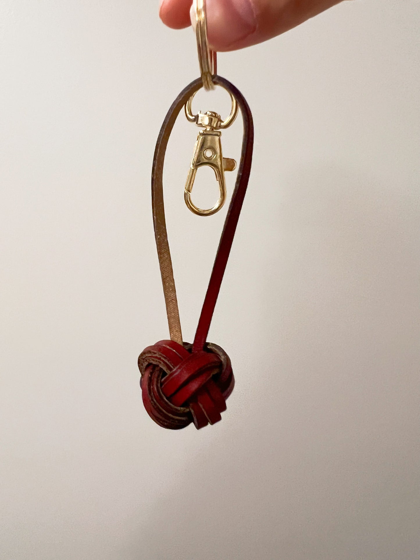 Handmade Leather Monkey's Fist Ball Keychain