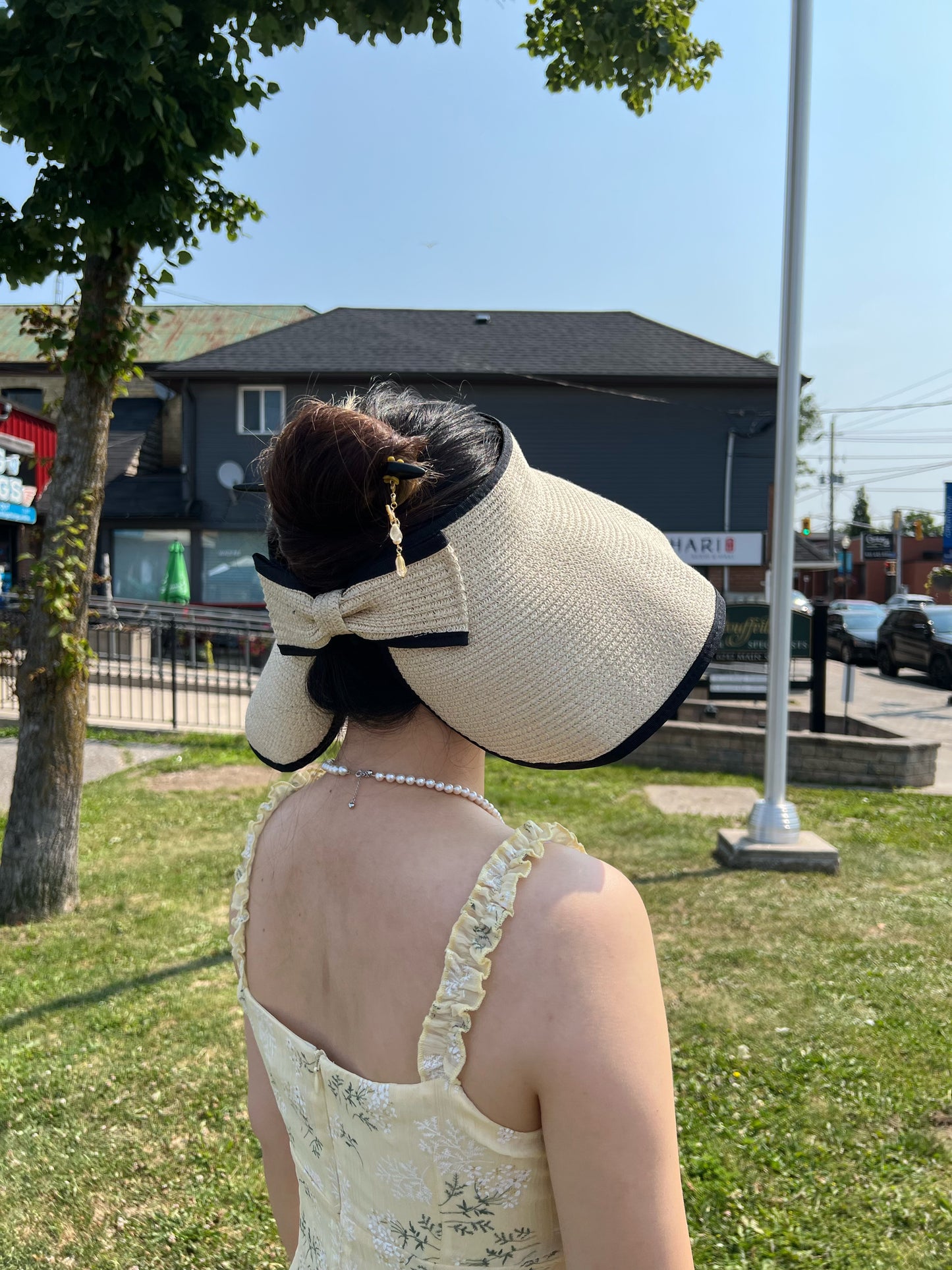 "Ponytail" Wide Brim Straw Sun Hat