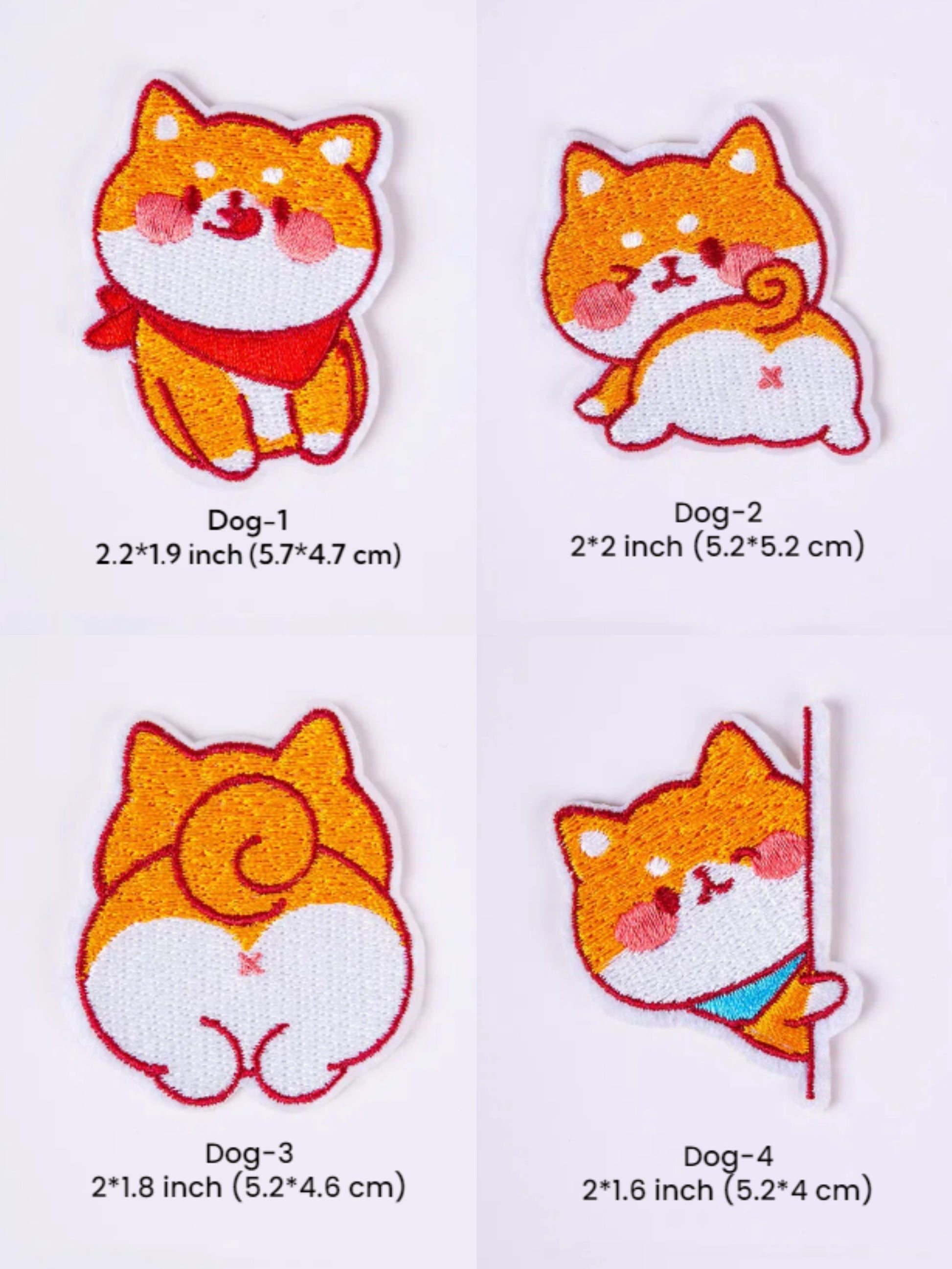 Cute Dog and Cat Self Adhesive Embroidered Patch Stickers bag stickers computer sticker  Shiba Inu