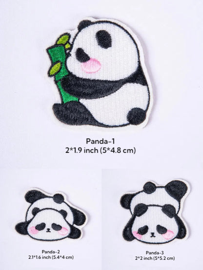 Cute Panda Self Adhesive Embroidered Patch Stickers