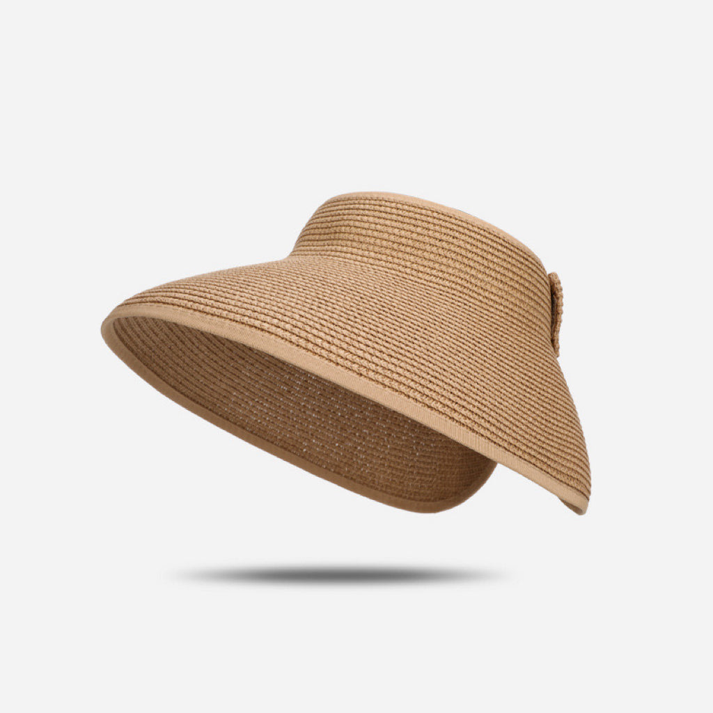 "Ponytail" Wide Brim Straw Sun Hat