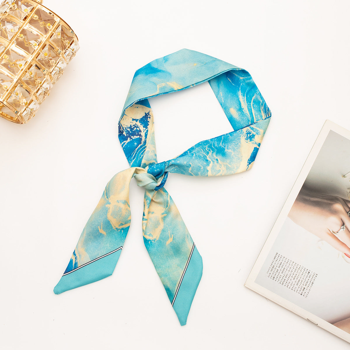 Skinny scarves by SummerVibeCollections, perfect for use as neckerchief, hair scarf, headband, handbag handle wrap or ribbon tie for both women and men. Size: 35*2 inch (90*5 cm). Material: Polyester. Shipping available to US & Canada.